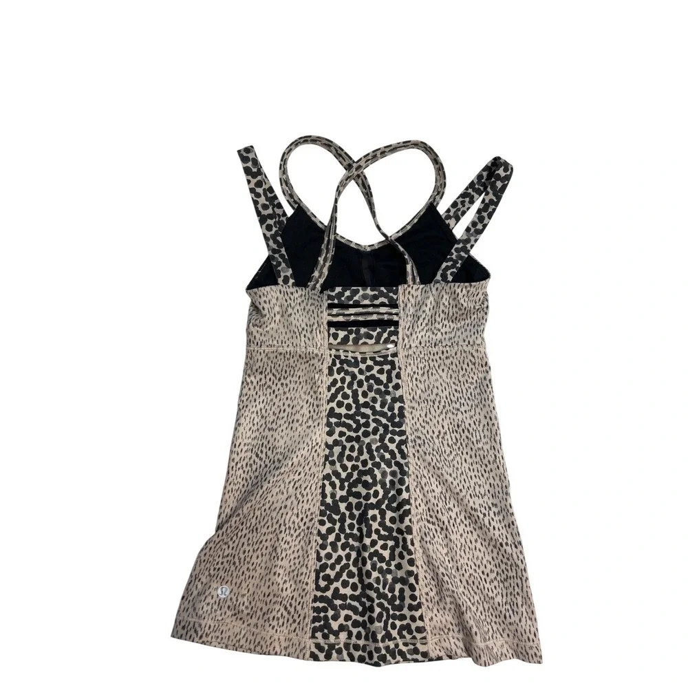 lululemon athletica Leopard Print Strappy Tank Top in Black and Cream